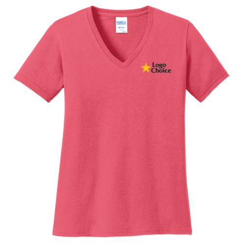 Port & Co Women's Core Cotton V-Neck Tee