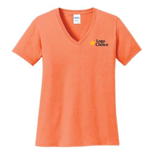 Port & Co Women's Core Cotton V-Neck Tee