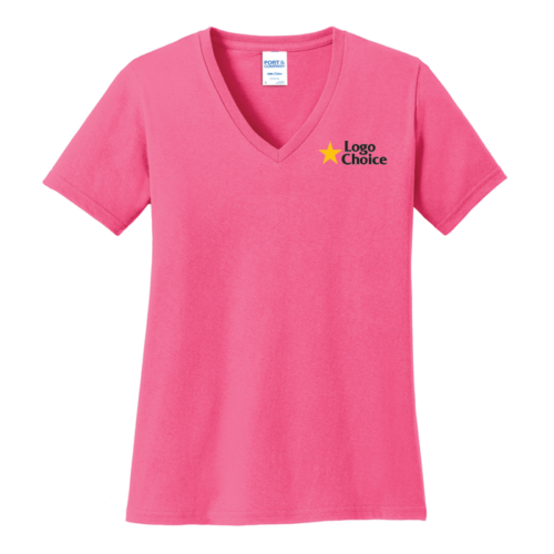 Port & Co Women's Core Cotton V-Neck Tee