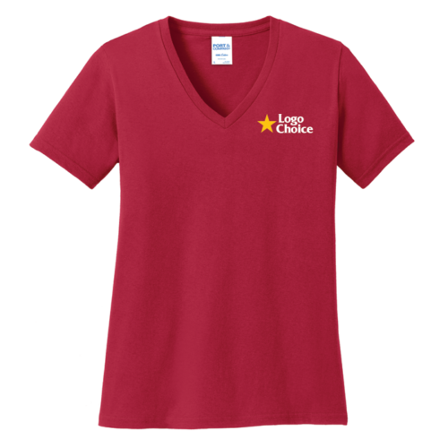 Port & Co Women's Core Cotton V-Neck Tee