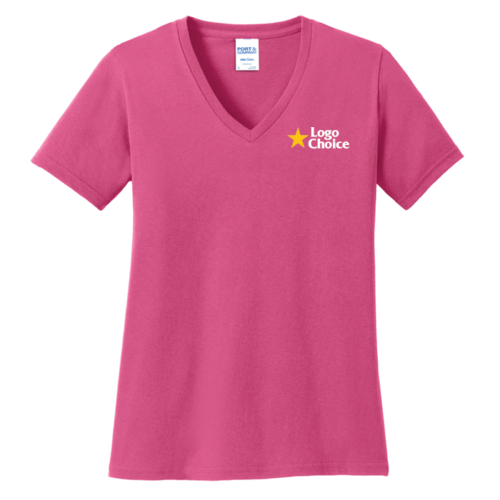 Port & Co Women's Core Cotton V-Neck Tee