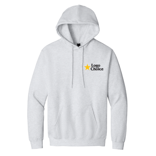 PC90H-ash Port & Co Essential Fleece Pullover Hooded Sweatshirt