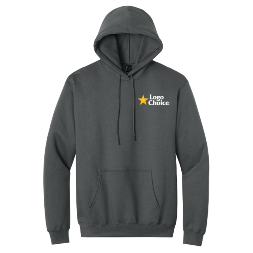 PC90H-charcoal Port & Co Essential Fleece Pullover Hooded Sweatshirt