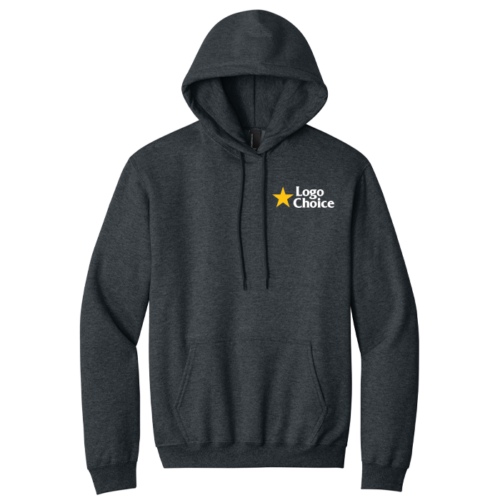 PC90H-darkheathergrey Port & Co Essential Fleece Pullover Hooded Sweatshirt