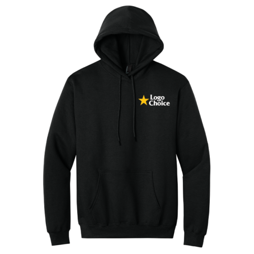 PC90H-jetblack Port & Co Essential Fleece Pullover Hooded Sweatshirt