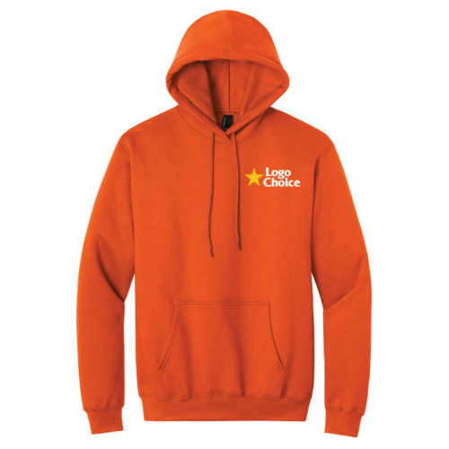 PC90H-orange Port & Co Essential Fleece Pullover Hooded Sweatshirt