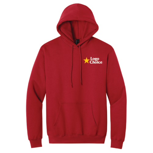 PC90H-red Port & Co Essential Fleece Pullover Hooded Sweatshirt