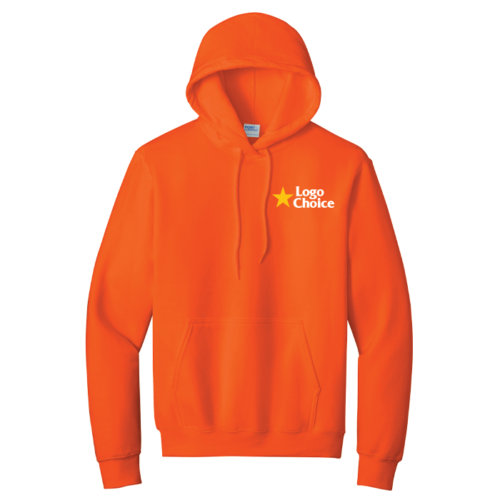 PC90H-safetyorange Port & Co Essential Fleece Pullover Hooded Sweatshirt